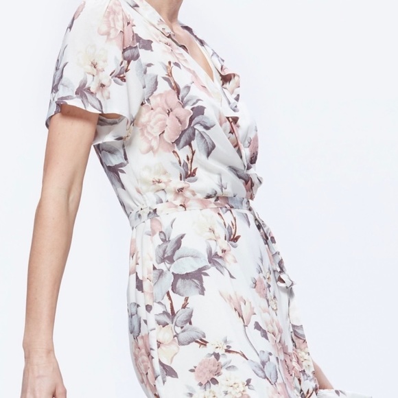 Paige Cardamon floral ruffle wrap dress - Picture 2 of 6